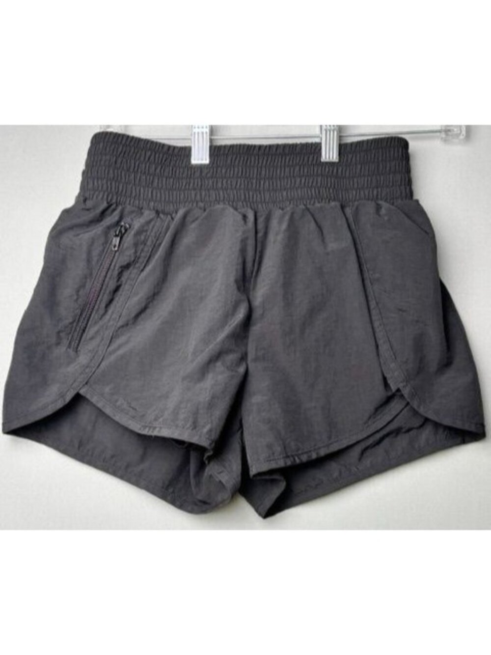 Zenana Women's Small Black Running Shorts Lined Zip Pocket Athletic Activewear